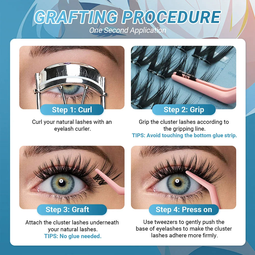 Faux Cils Auto-Adhésifs – Sans Colle, Style Volume DIY