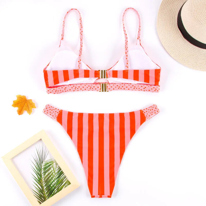 Bikini  Push-Up À Rayures & Pois – Plusieurs coloris