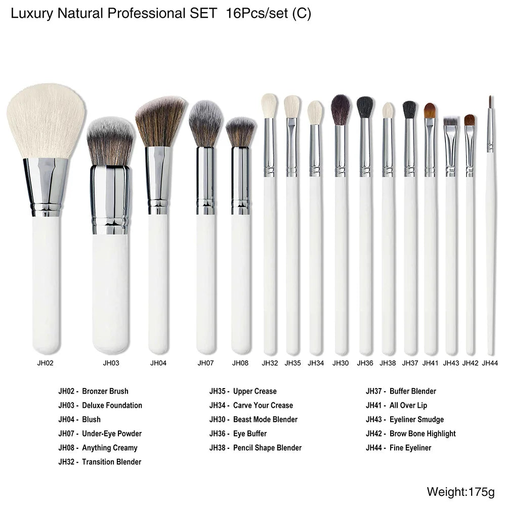Set de 30 Pinceaux Maquillage Professionnels – Manche Blanc