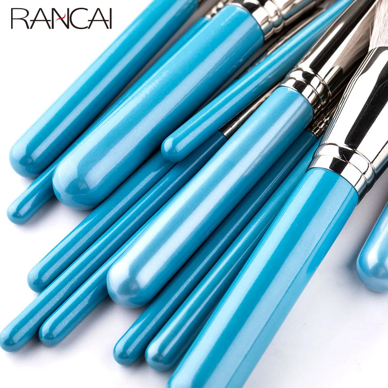 13pcs Makeup Brushes Set with Leather Bag Foundation Powder Blush Eyeshadow Eyebrow Brush Soft Hair Cosmetic Makeup Tool