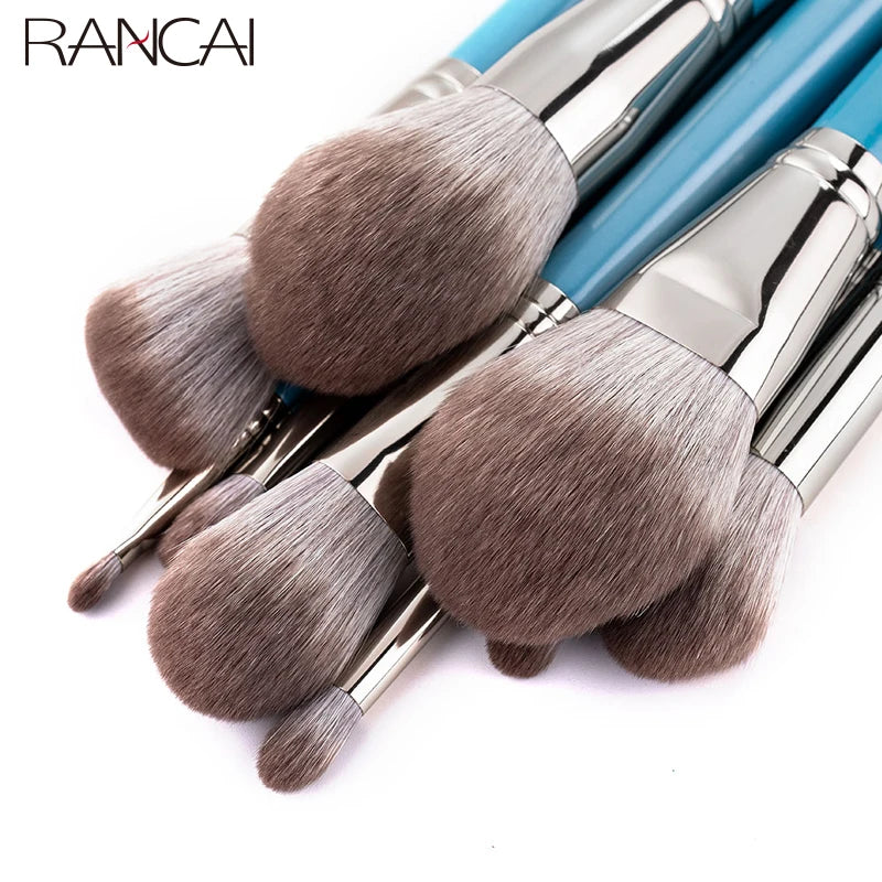 13pcs Makeup Brushes Set with Leather Bag Foundation Powder Blush Eyeshadow Eyebrow Brush Soft Hair Cosmetic Makeup Tool