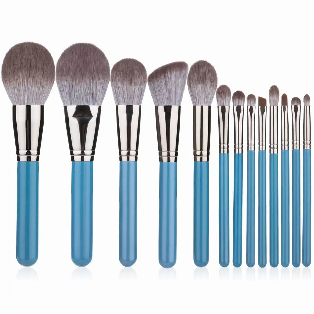 13pcs Makeup Brushes Set with Leather Bag Foundation Powder Blush Eyeshadow Eyebrow Brush Soft Hair Cosmetic Makeup Tool
