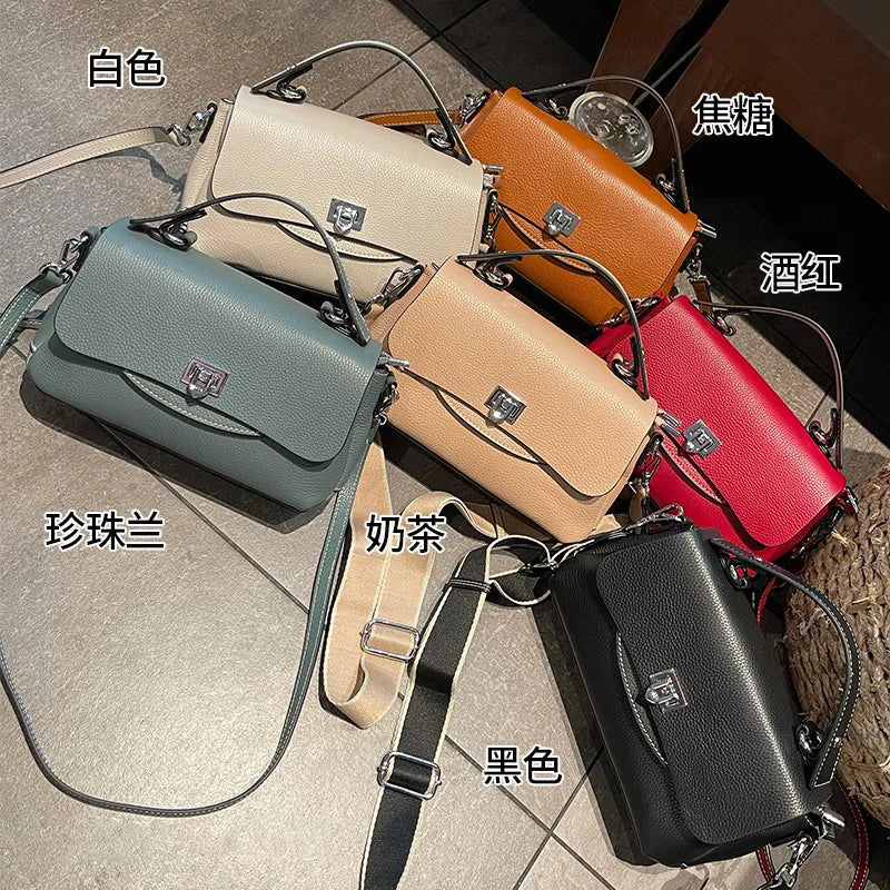 Sac à main femme en cuir élégant, 6 coloris
