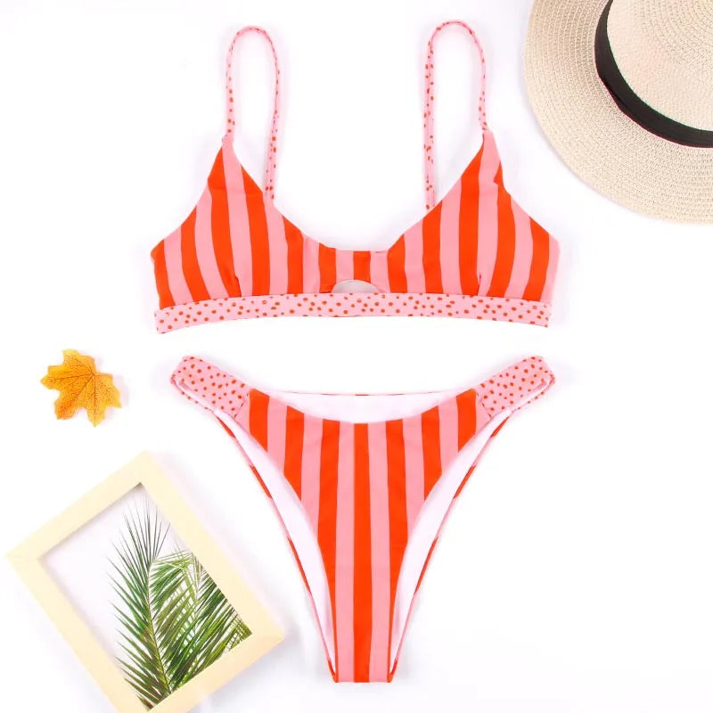 Bikini  Push-Up À Rayures & Pois – Plusieurs coloris