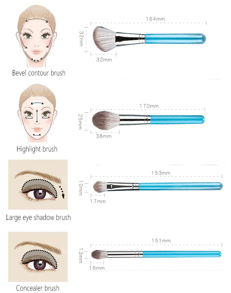 Set 13 Pinceaux Maquillage Professionnels avec Pochette