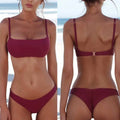 Bikini basic Femme Bandeau Push-Up – Bas Taille Mi-Haute | 19 Coloris