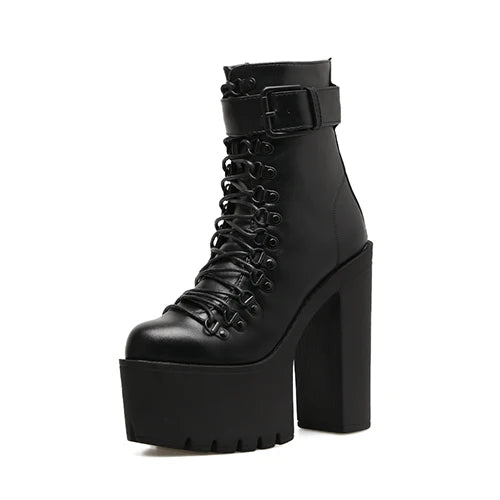 Bottines Moto Femme  – Talon Ultra Haut & Fermeture Éclair