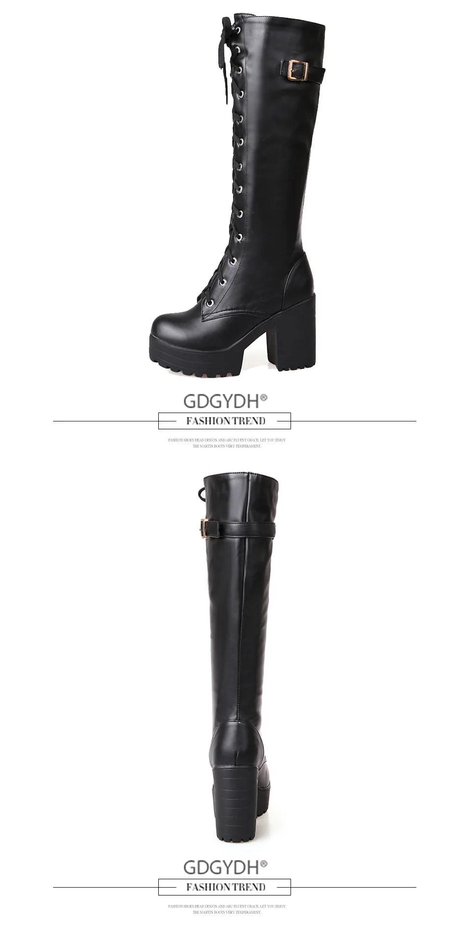 Bottes Hautes Femme – Lacets, Talon Carré