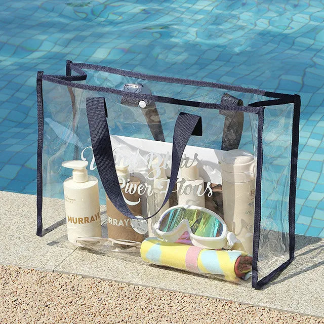 Sac transparent PVC imperméable  –  4 coloris