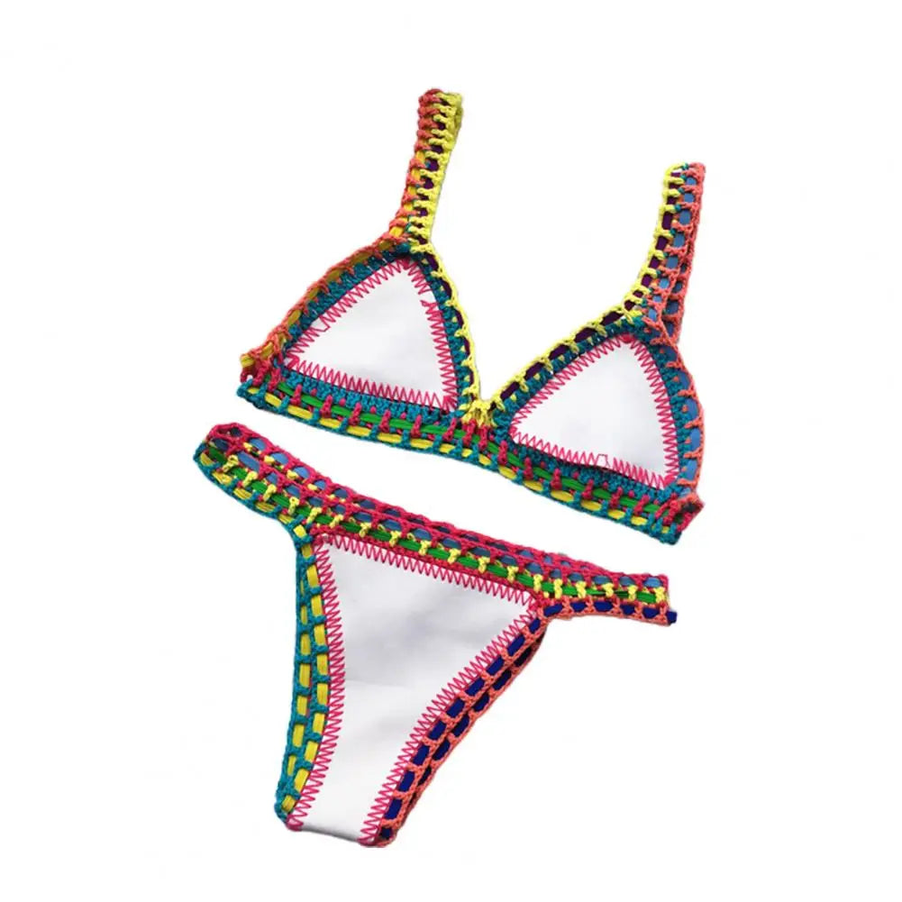 Bikini  2 Pièces – Crochet & Patchwork Style Brésilien -Plusieurs coloris