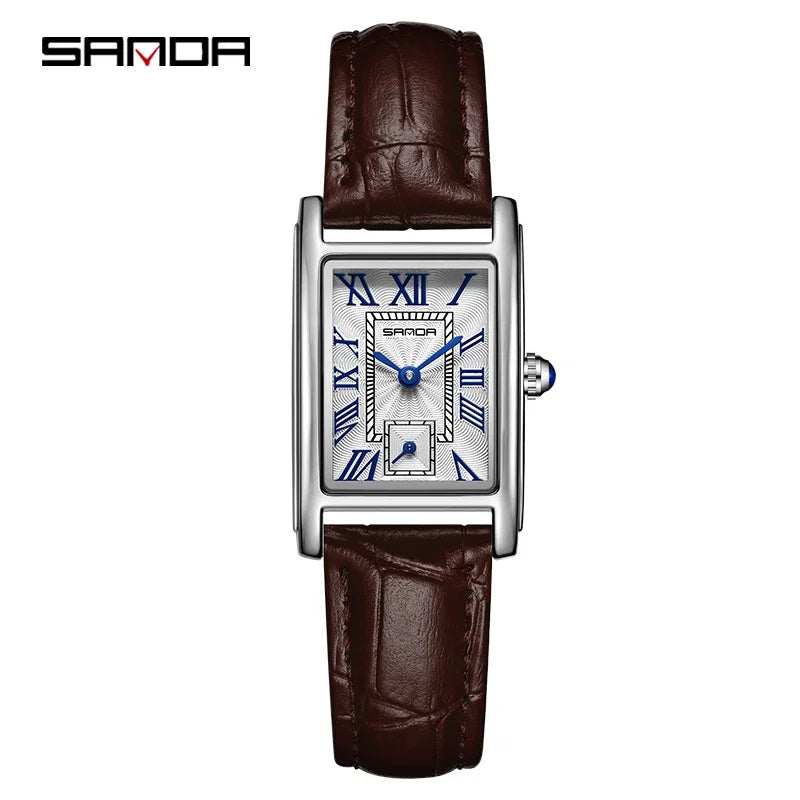 Montre Sanda femme Rectangle, quartz, étanche