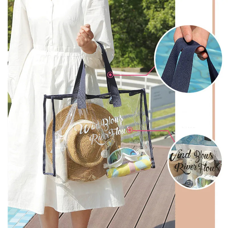 Sac transparent PVC imperméable  –  4 coloris