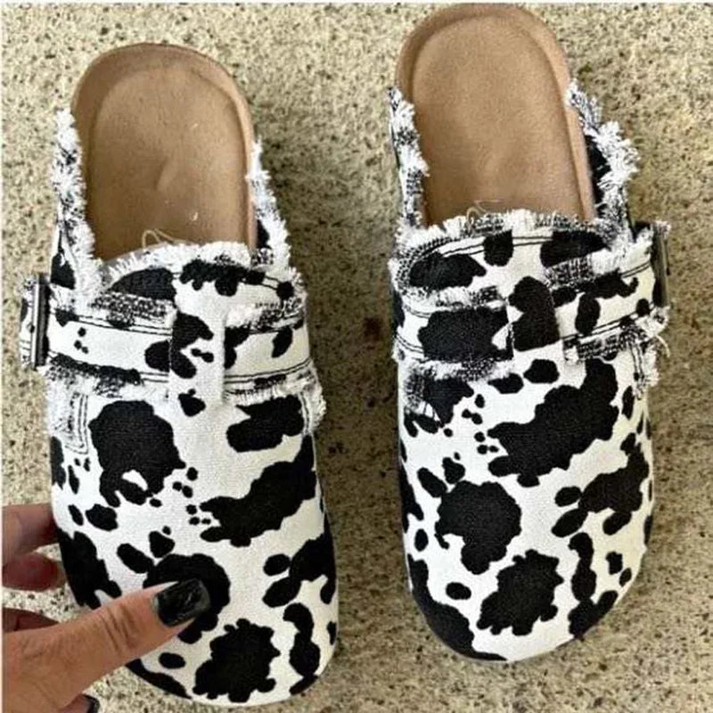 Sabots mules femme en toile – Semelle liège - 5 coloris