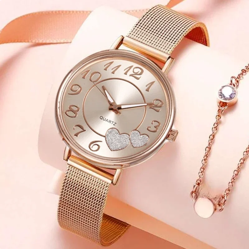 Montre femme cœur Cadran cœur, rose gold, quartz