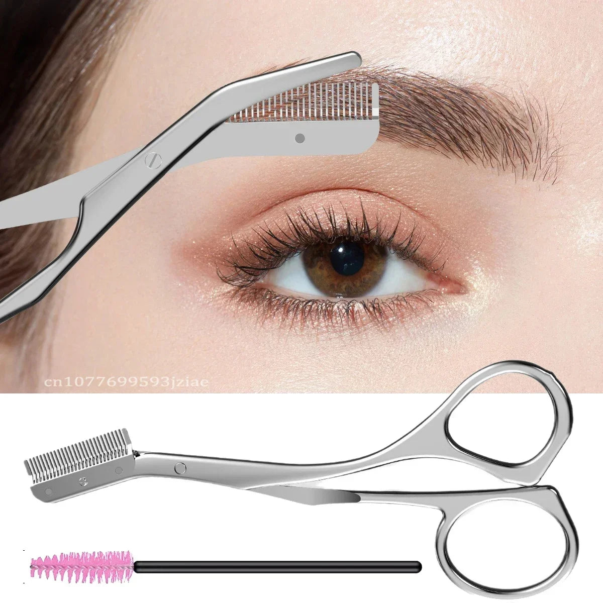 Kit Ciseaux à Sourcils en Acier Inoxydable avec Peigne – Plusieurs Coloris