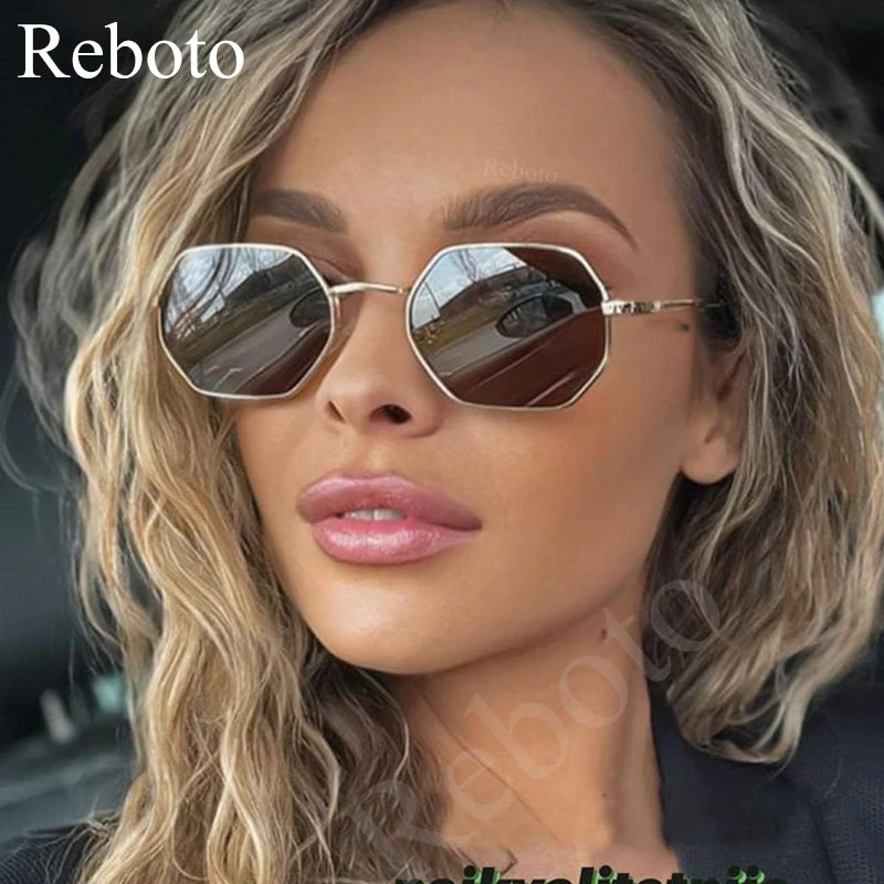 Lunettes de soleil femme polygonales – Monture alliage – Plusieurs coloris