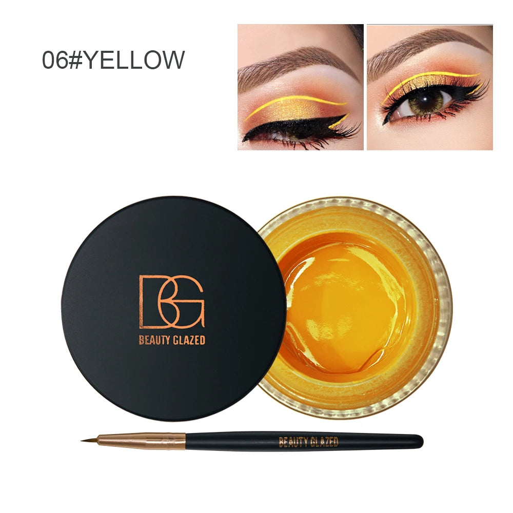 BEAUTY GLAZED 6 Colors Makeup 2 in 1 Gel Eyeliner Cream Profesional  Long Lasting Eyebrow Gel Makeup