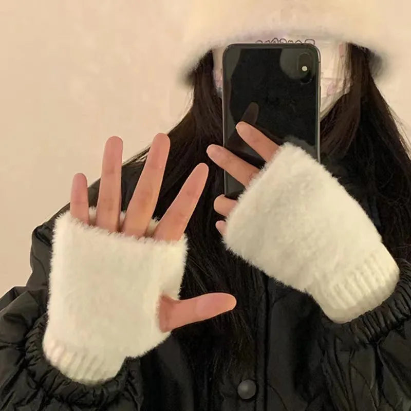 Gants sans doigts femme – Tricotés, mi-doigts – Plusieurs coloris