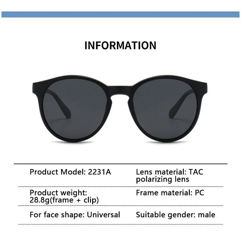 Lunettes de soleil clip magnétique polarisant 2 en 1 – Plusieurs coloris