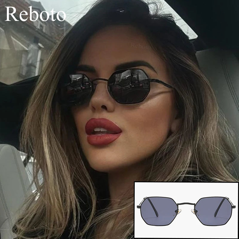 Lunettes de soleil femme polygonales – Monture alliage – Plusieurs coloris