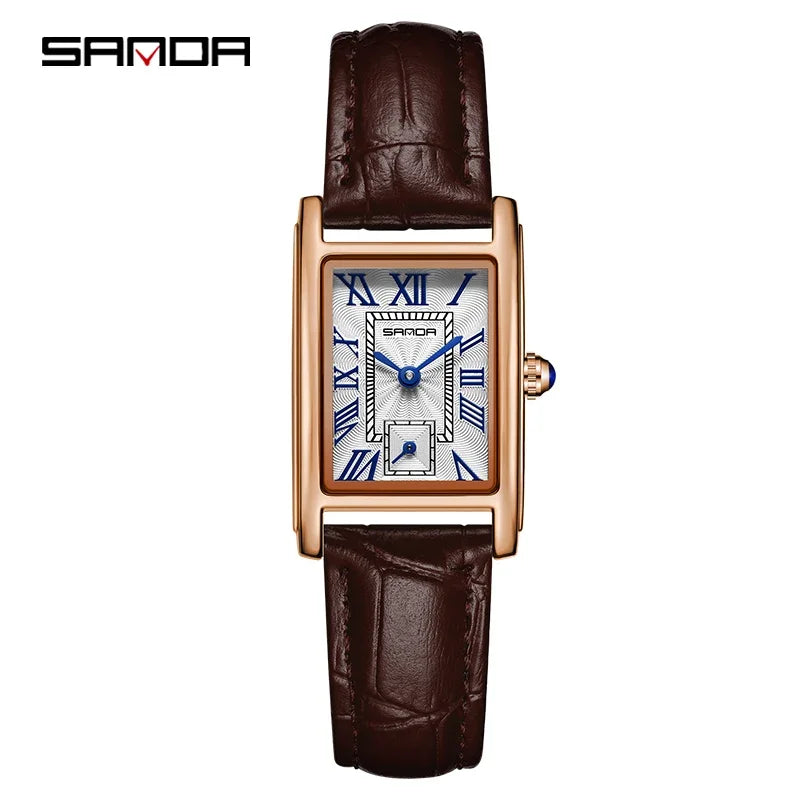 Montre Sanda femme Rectangle, quartz, étanche