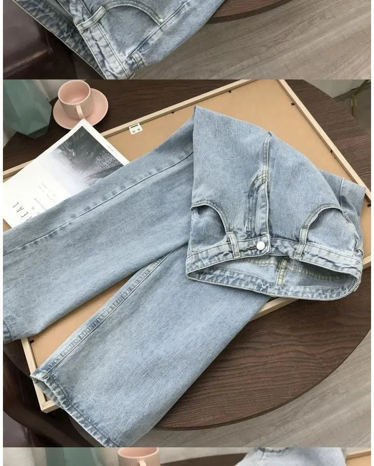 Jean Large Femme – Taille Haute Coupe Baggy Printemps Été-Plusieurs coloris