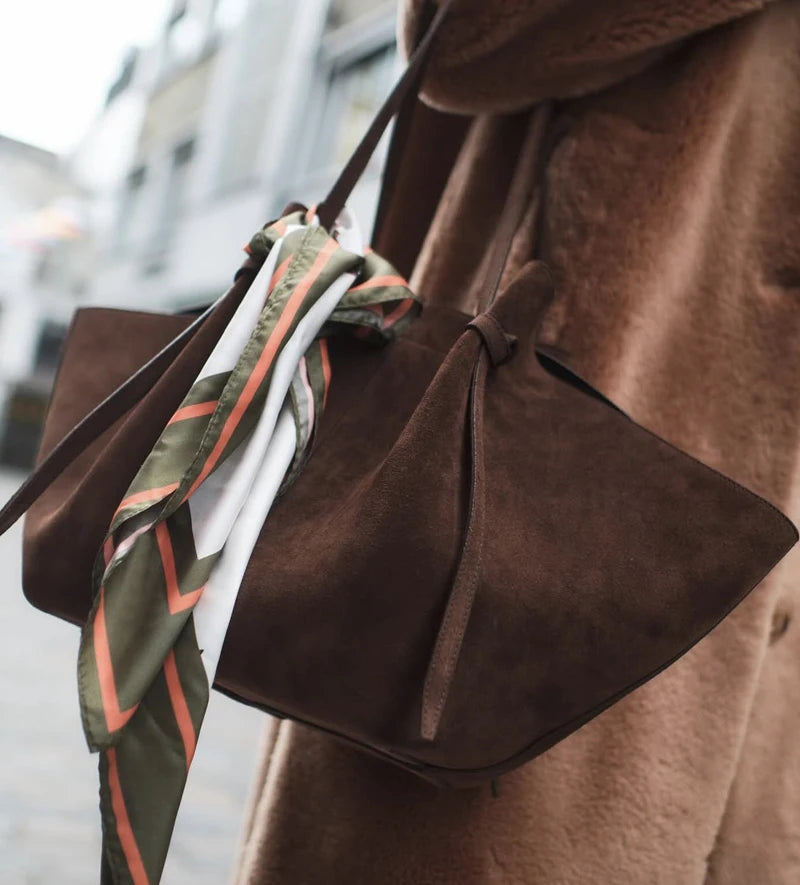 Sac fourre-tout en simili-daim – Grande capacité – Plusieurs coloris
