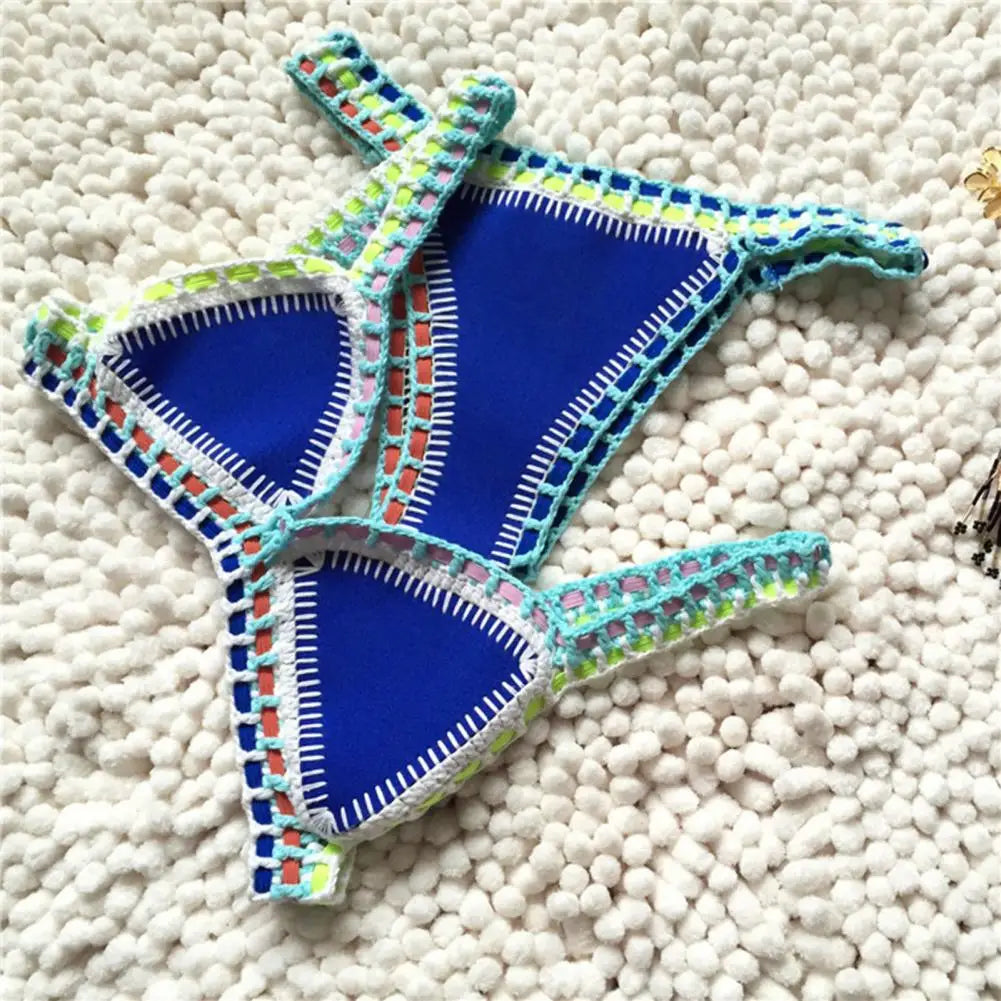 Bikini  2 Pièces – Crochet & Patchwork Style Brésilien -Plusieurs coloris