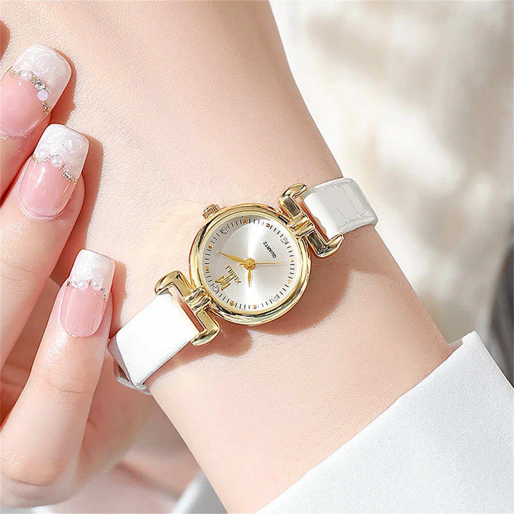 Montre femme verte Quartz, petits diamants, design simple & chic 6 coloris