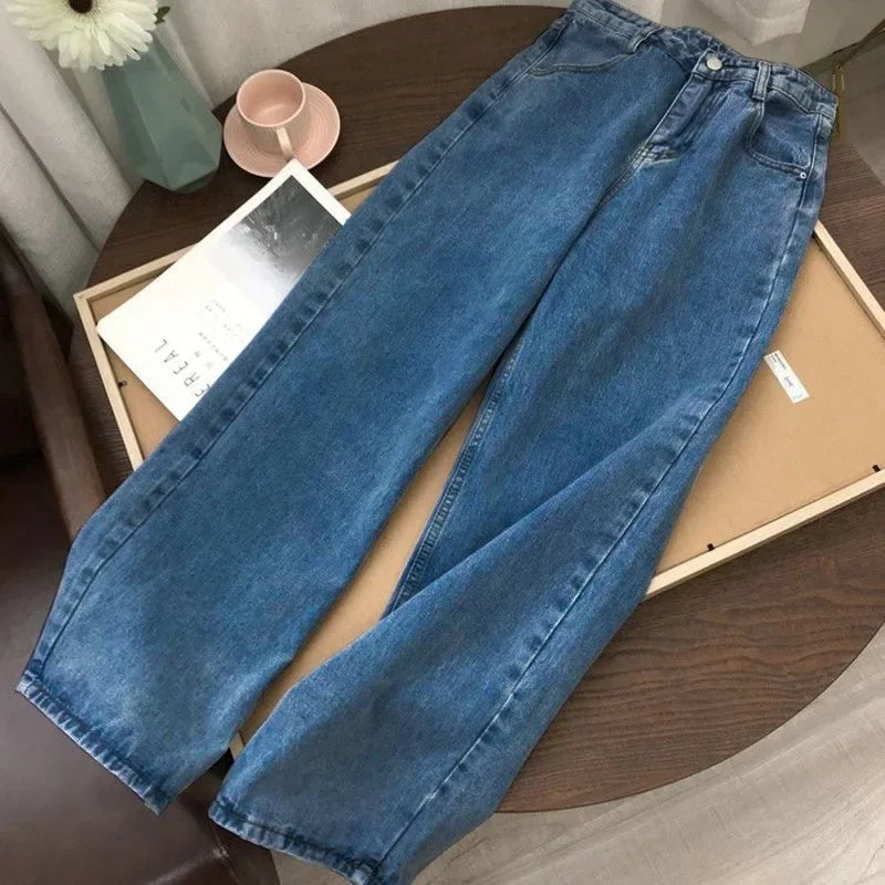 Jean Large Femme – Taille Haute Coupe Baggy Printemps Été-Plusieurs coloris