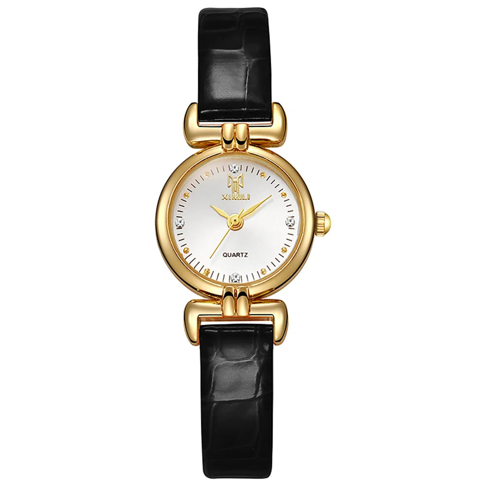 Montre femme verte Quartz, petits diamants, design simple & chic 6 coloris