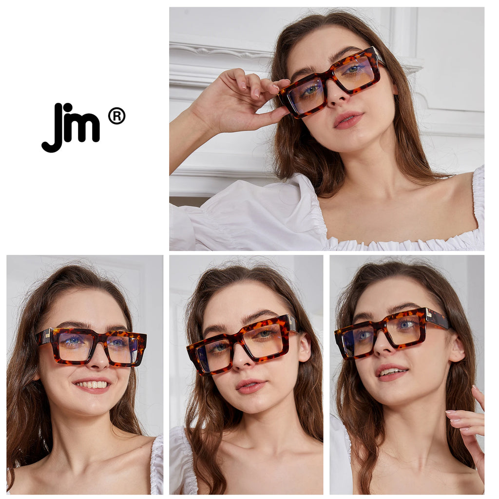 Lunettes de lecture carrées anti-lumière bleue UV400 – Plusieurs coloris & corrections