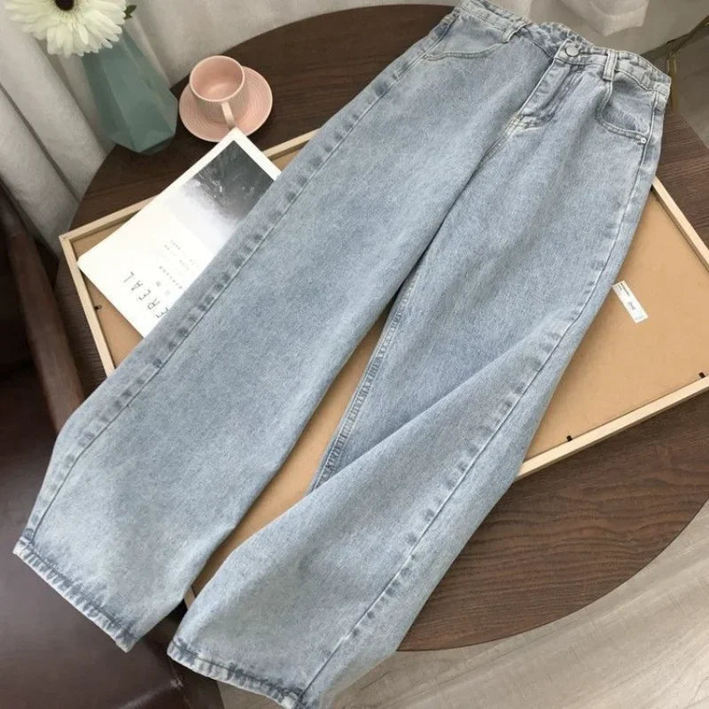 Jean Large Femme – Taille Haute Coupe Baggy Printemps Été-Plusieurs coloris