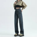 Jean Large Femme – Taille Haute Coupe Loose Avec Poches