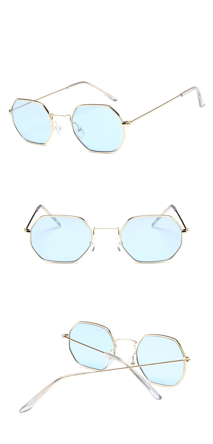 Lunettes de soleil femme polygonales – Monture alliage – Plusieurs coloris