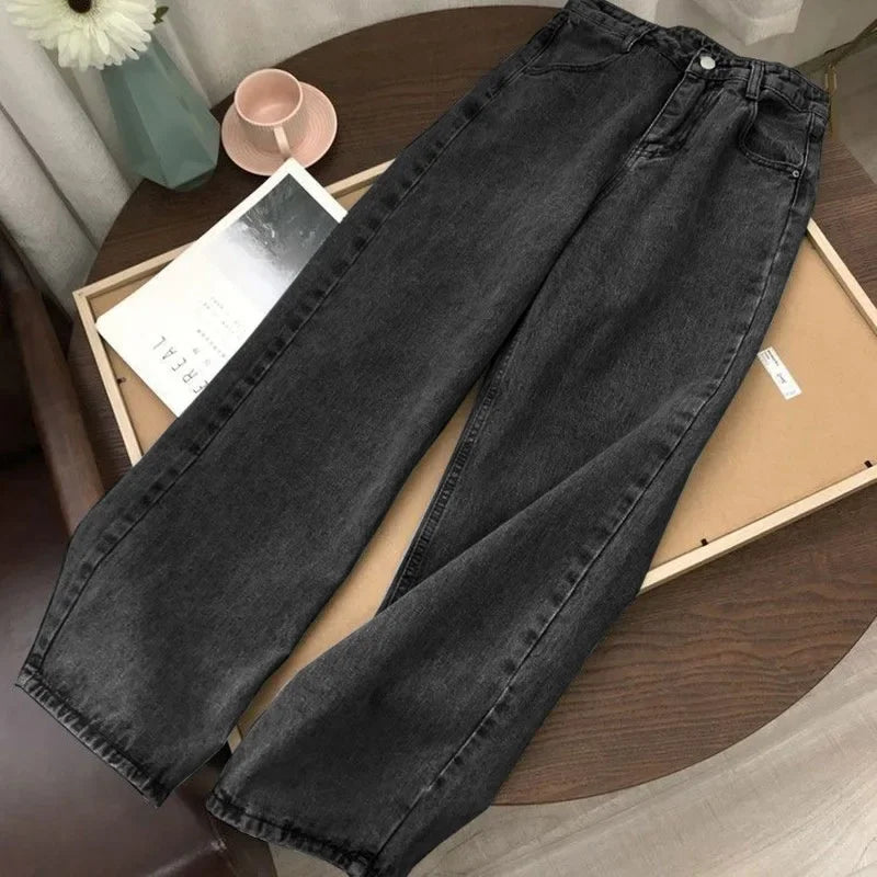 Jean Large Femme – Taille Haute Coupe Baggy Printemps Été-Plusieurs coloris