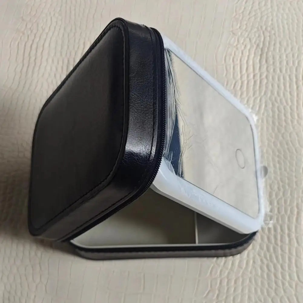 Trousse maquillage voyage miroir LED rechargeable – 3 réglages d’éclairage, rangement bijoux