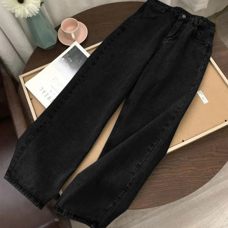 Jean Large Femme – Taille Haute Coupe Baggy Printemps Été-Plusieurs coloris