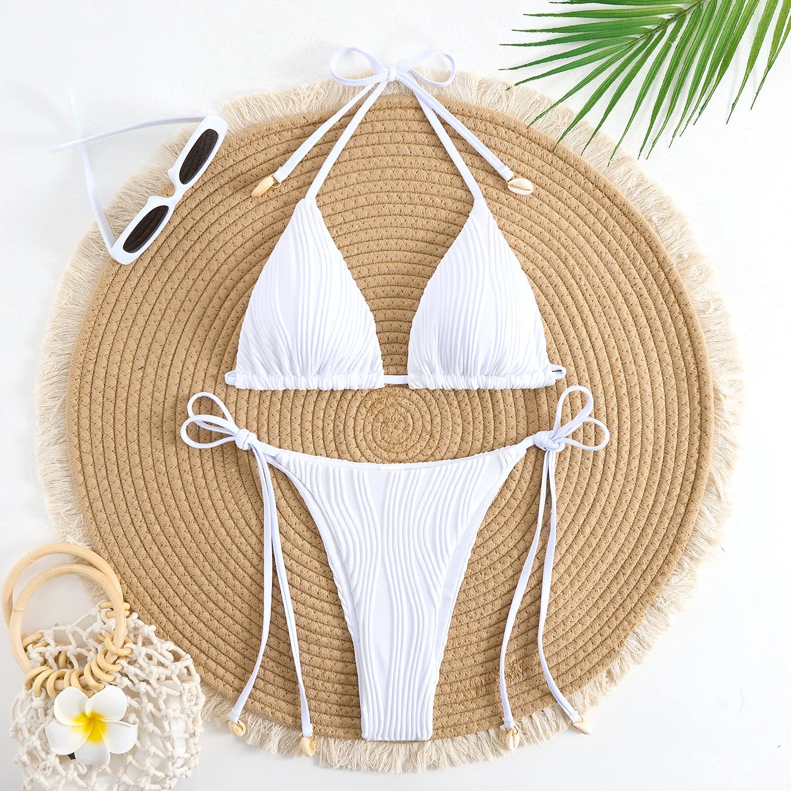 Bikini  2 Pièces – Dos Nu  Taille Haute -Plusieurs coloris