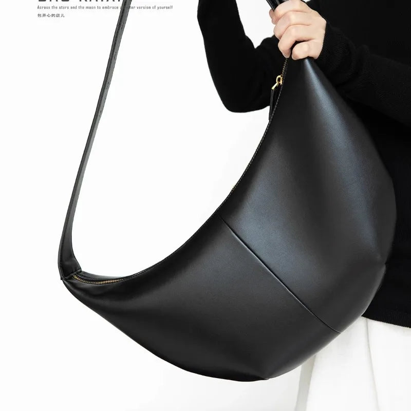 Sac hobo à bandoulière femme – Grande capacité – Noir