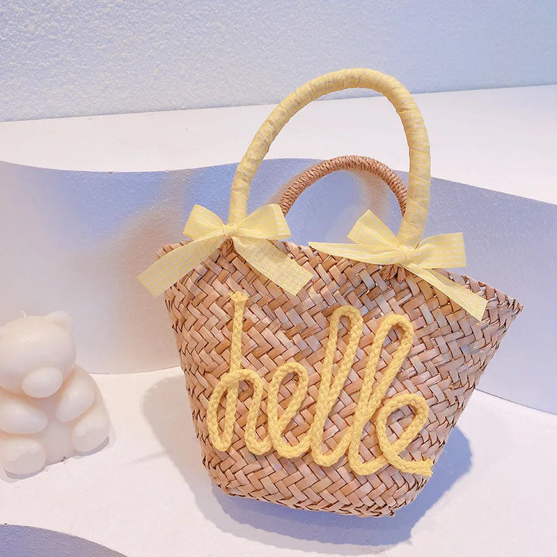 Petit sac en paille tressé  – plage & été, 5 coloris