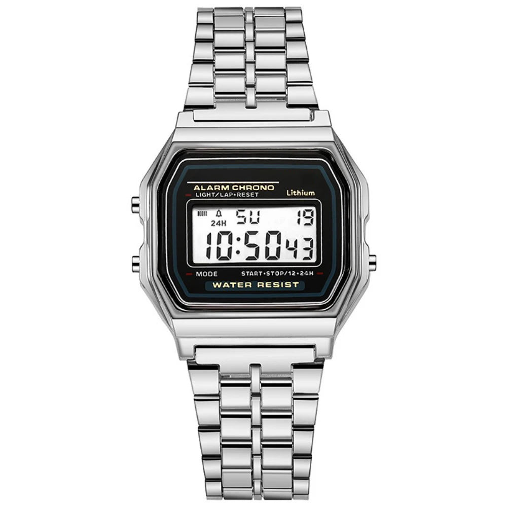 Montre digitale femme – Or & argent, acier inoxydable – Plusieurs coloris