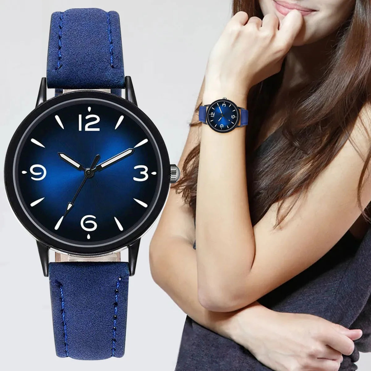 Montre femme quartz – Bracelet cuir PU – Plusieurs coloris