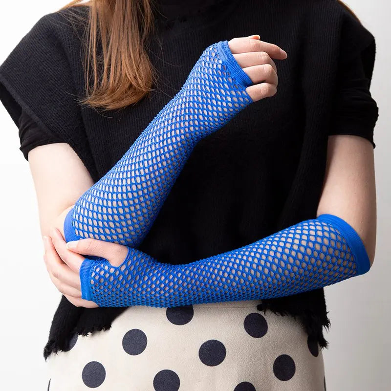 Gants résille longs sans doigts style Gothique 8 coloris