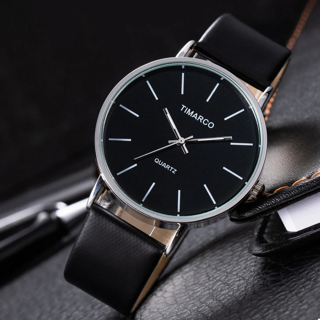 Montre femme minimaliste – Cadran rond, bracelet cuir – Plusieurs coloris