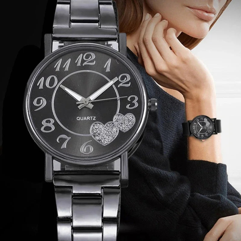 Montre femme cœur Cadran cœur, rose gold, quartz