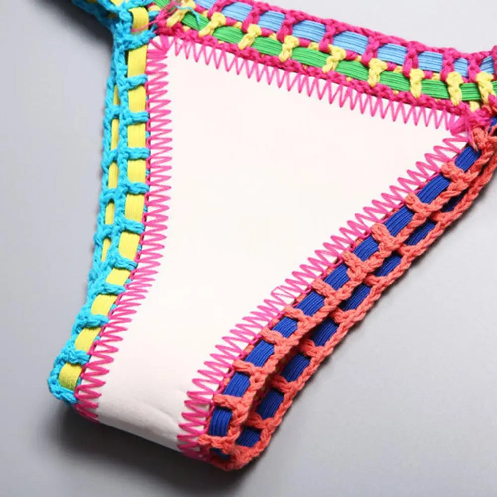 Bikini  2 Pièces – Crochet & Patchwork Style Brésilien -Plusieurs coloris