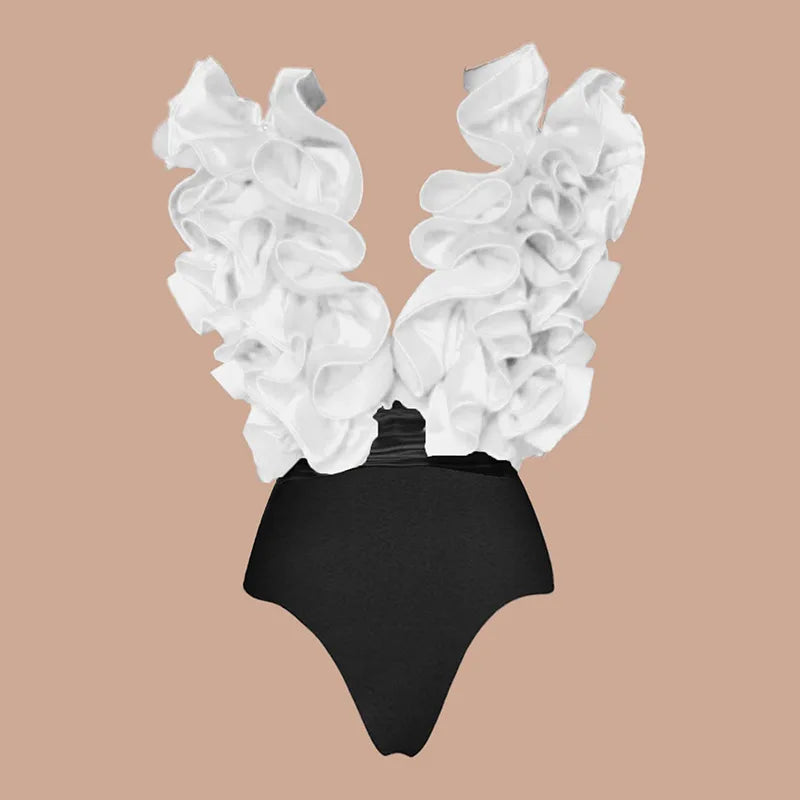 Bikini avec jupe femme – Imprimé, volants, maillot de bain – Plusieurs coloris