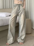 Jean Vintage Américain Femme – Coupe Droite Loose Décoloré