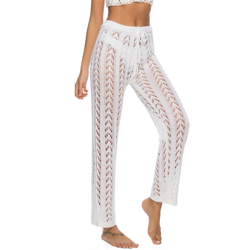 Pantalon de Plage Femme – Jambes Larges Taille Élastique Cover-Up